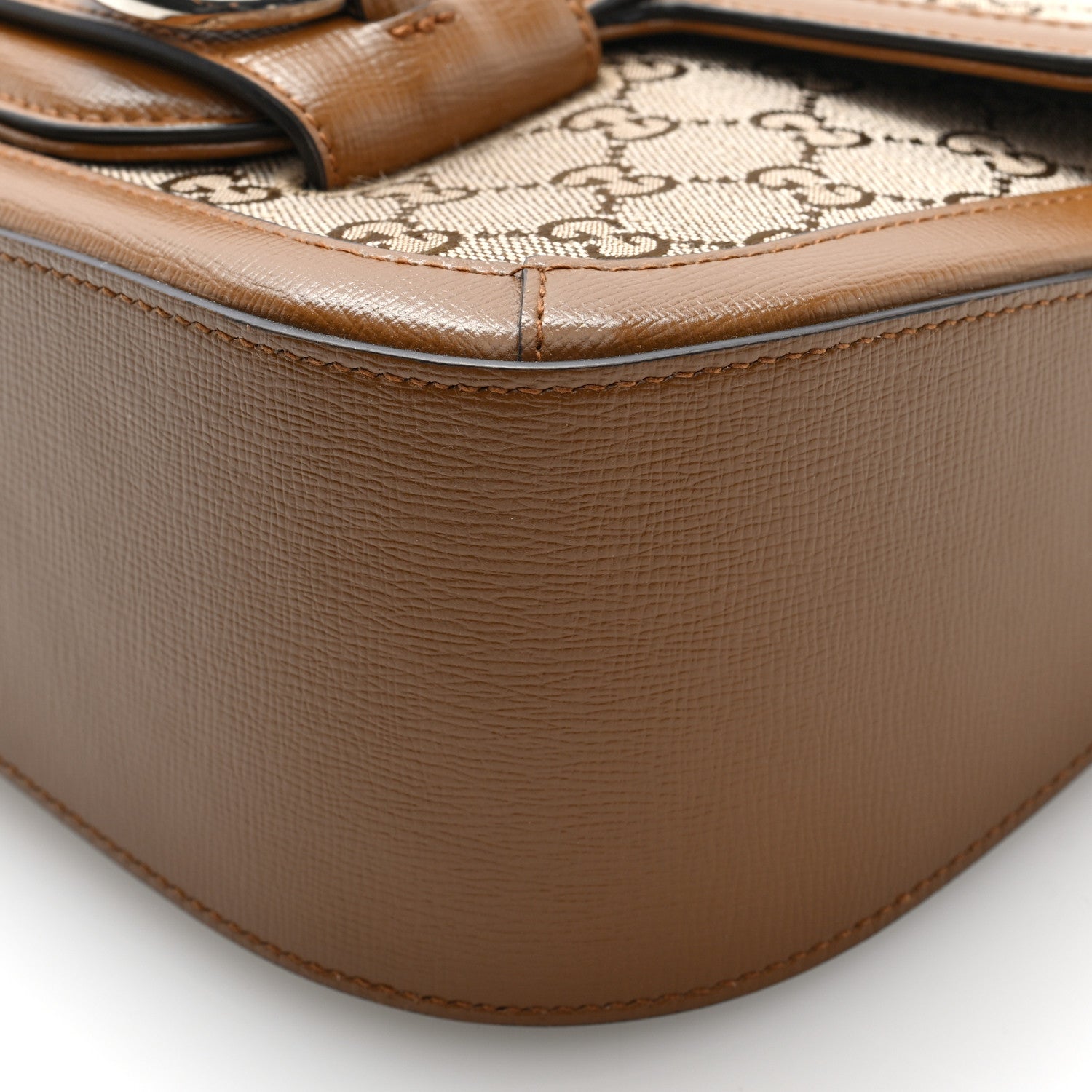 Gucci Monogram Small Horsebit 1955 Asymmetric Shoulder Bag Beige Brown Sugar 10 of 10