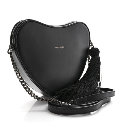 Saint Laurent Calfskin Small Monogram Love Shoulder Bag Black 3 of 10