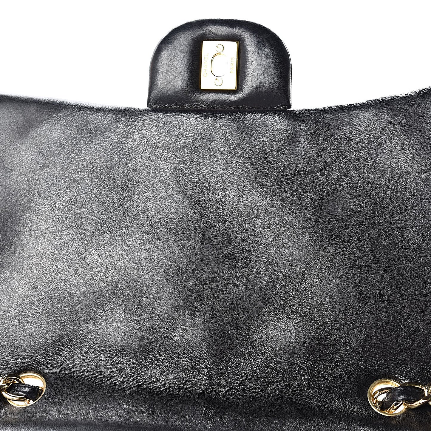 Lambskin Quilted Jumbo Single Flap Black