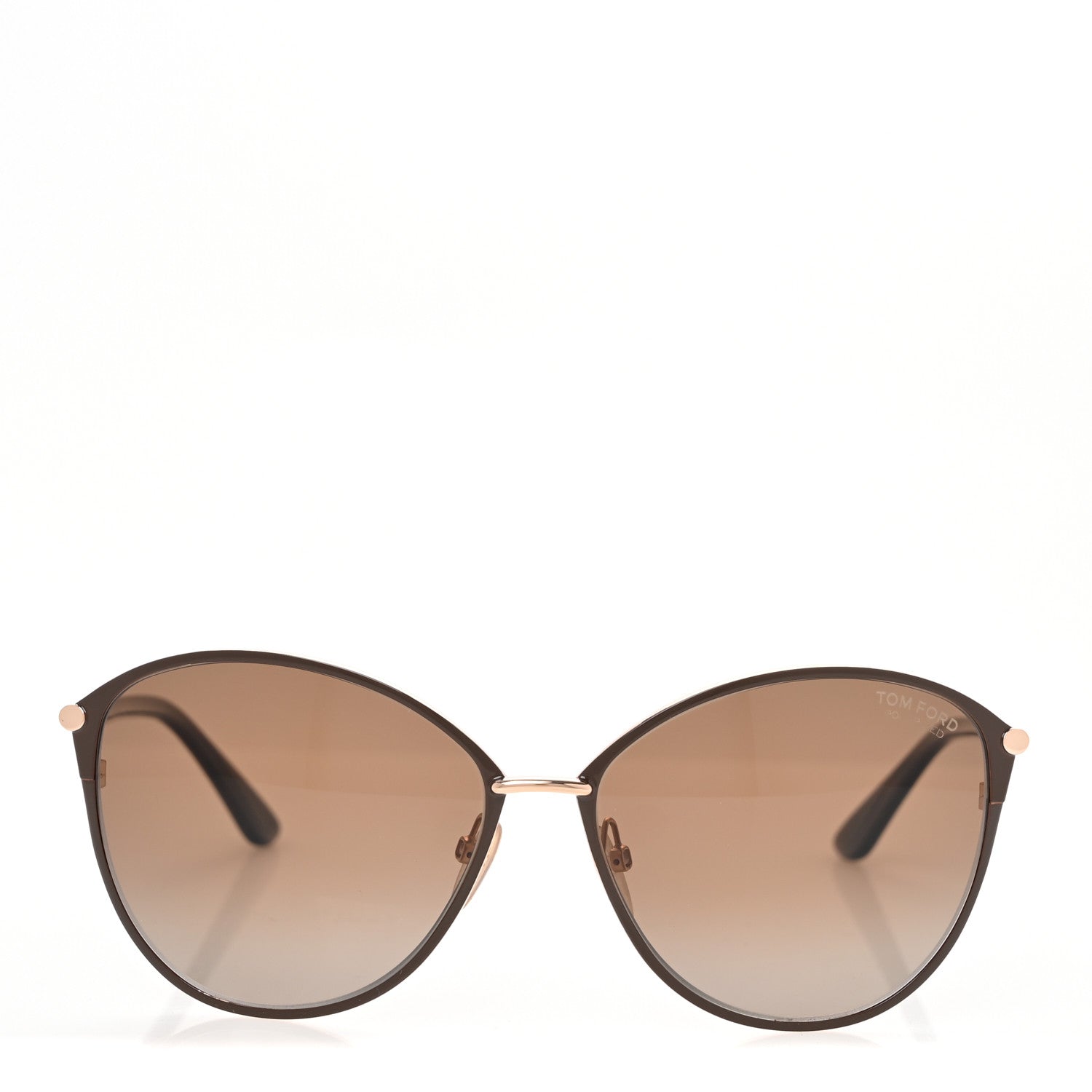 Tom Ford Metal Penelope Vintage Round Sunglasses TF320 Brown 2 of 9