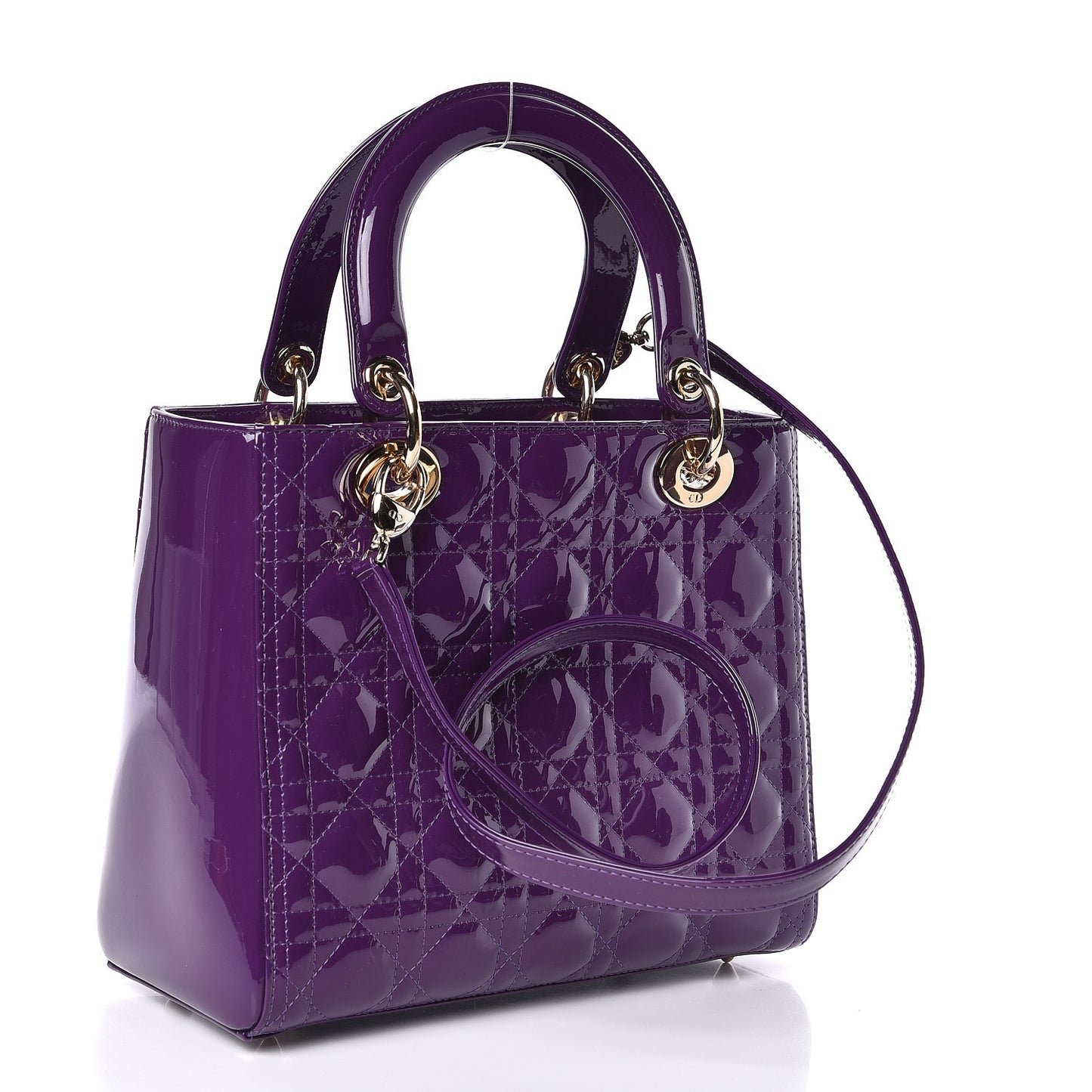Patent Cannage Medium Lady Dior Purple