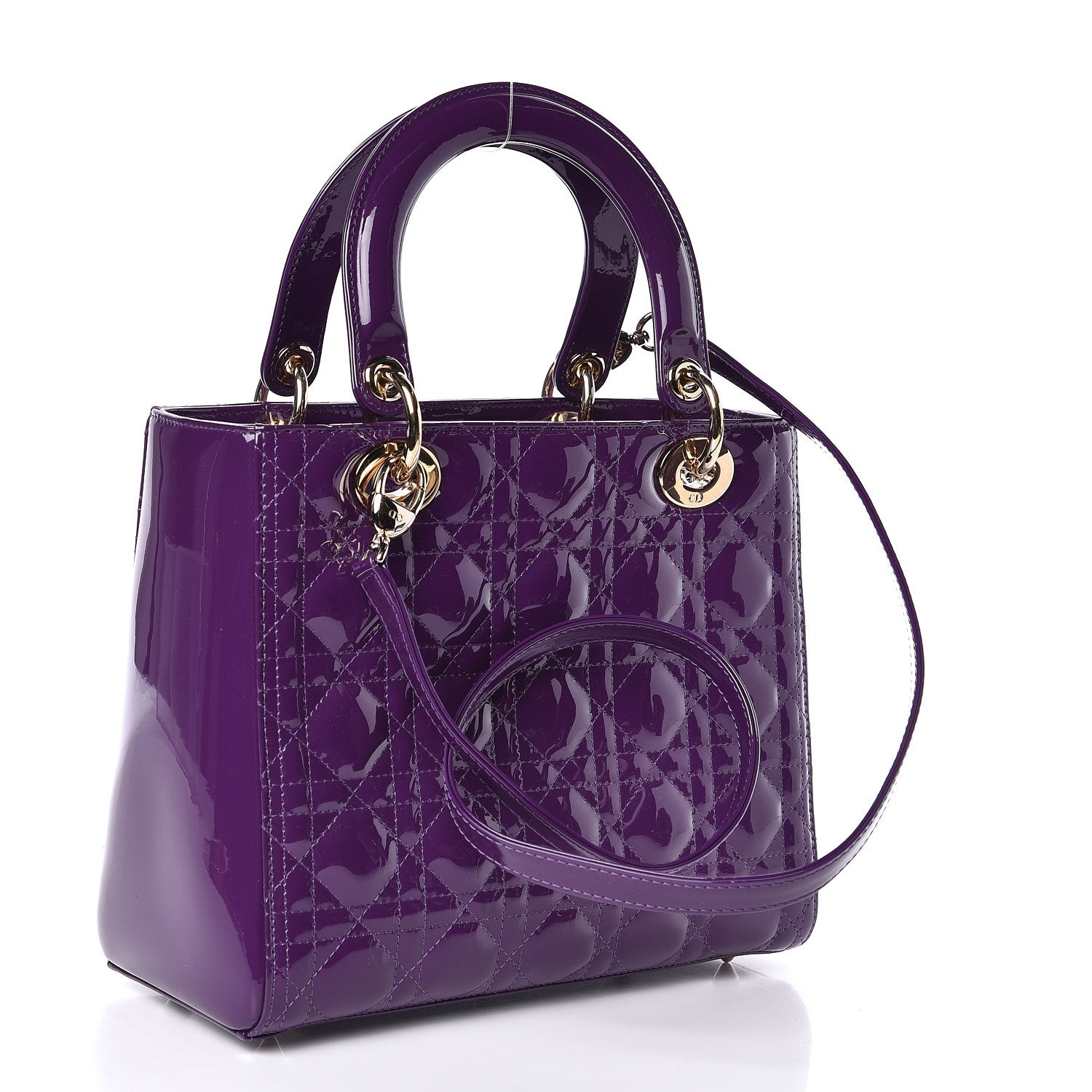Christian Dior Patent Cannage Medium Lady Dior Purple 3 of 10