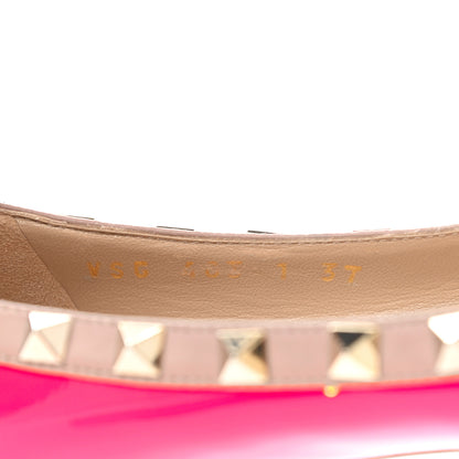 Valentino Garavani Patent Nappa Rockstud Ballerina Flats 37 Fuxia Fluo Poudre 9 of 9