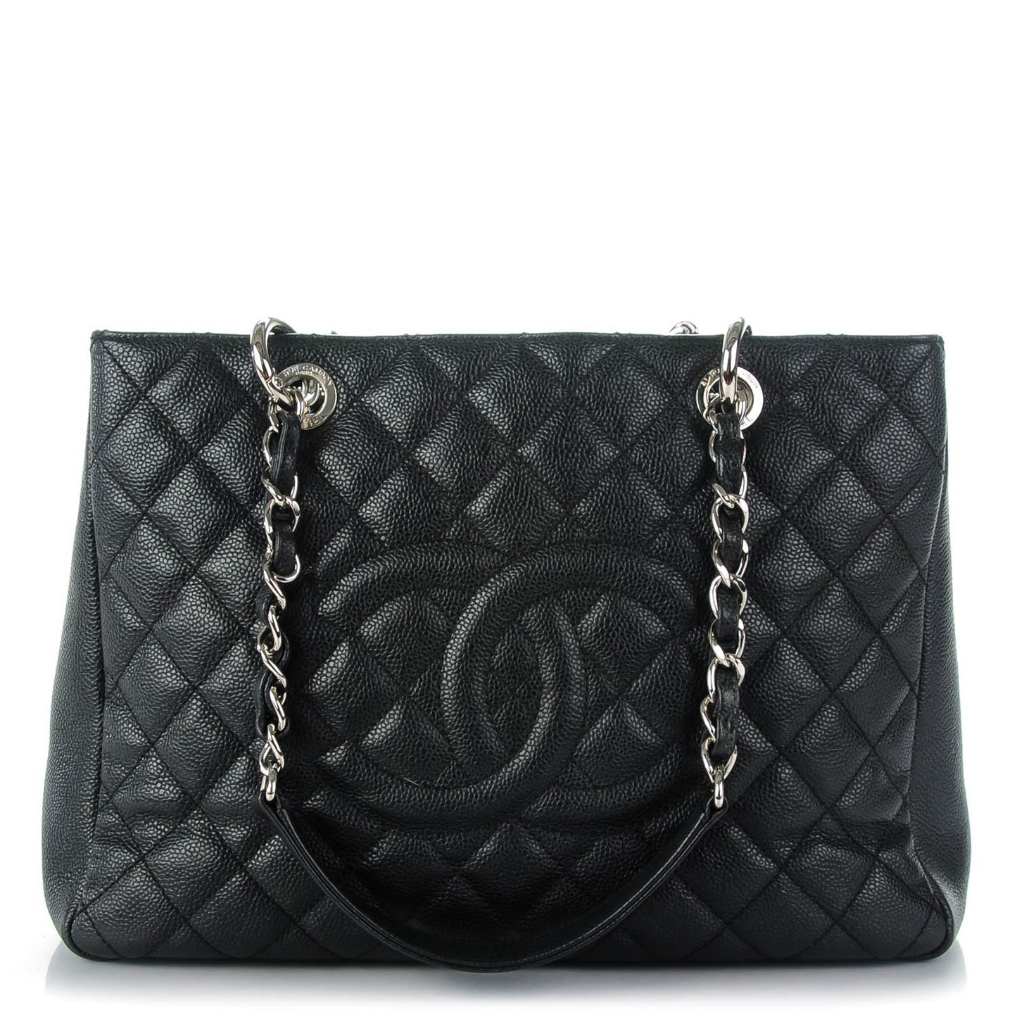 Caviar Quilted Grand Shopping Tote GST Black