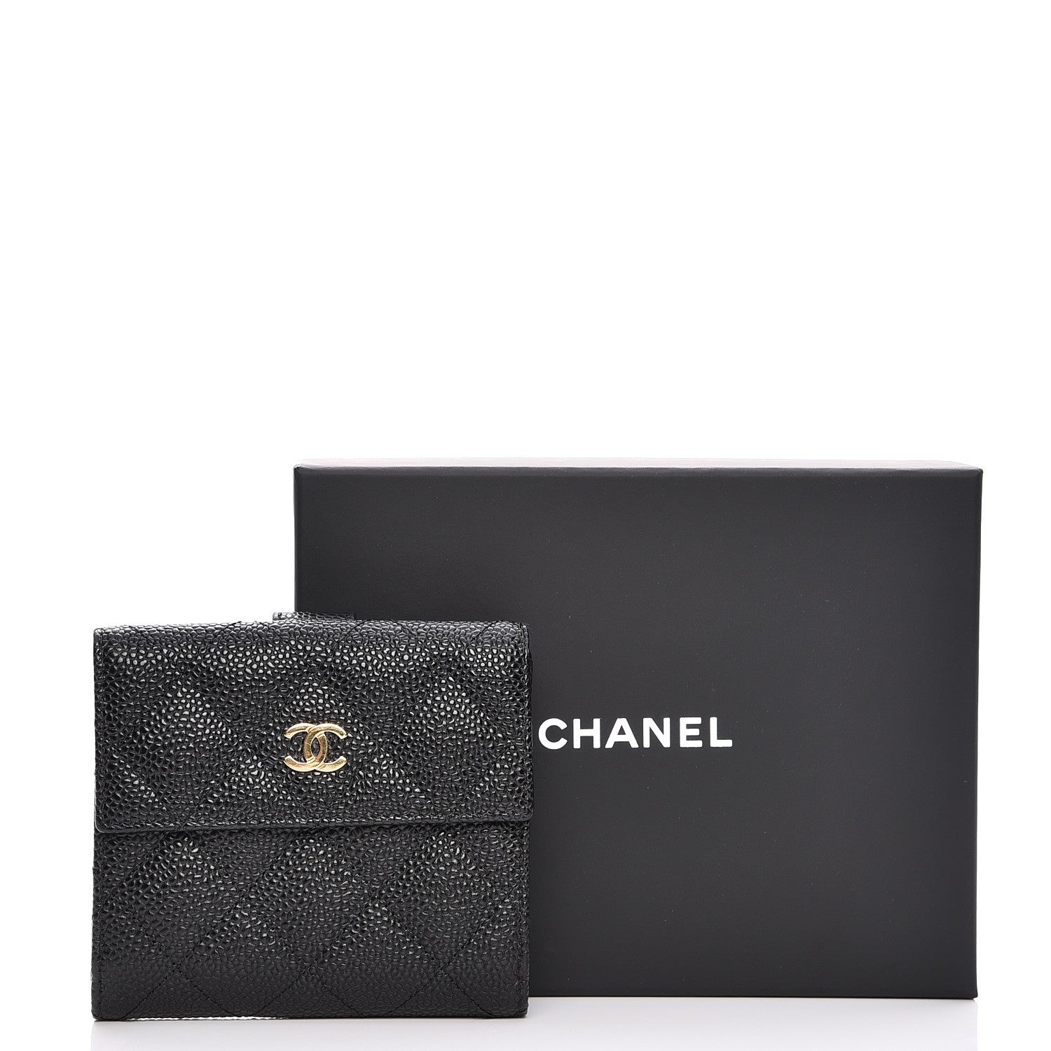 Chanel Caviar Quilted Compact French Flap Wallet Black 8 of 8