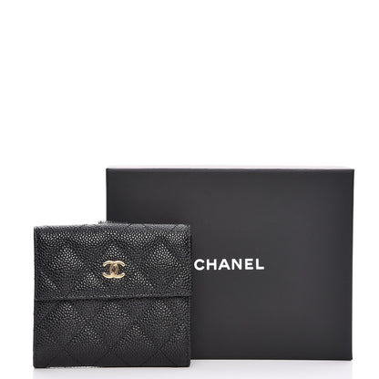 Chanel Caviar Quilted Compact French Flap Wallet Black 8 of 8