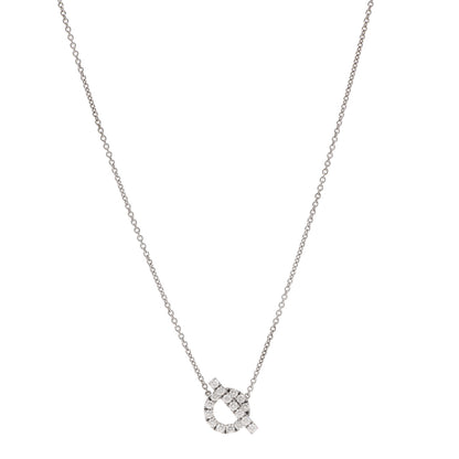 Hermes 18K White Gold Diamond Finesse Pendant Necklace 1 of 5