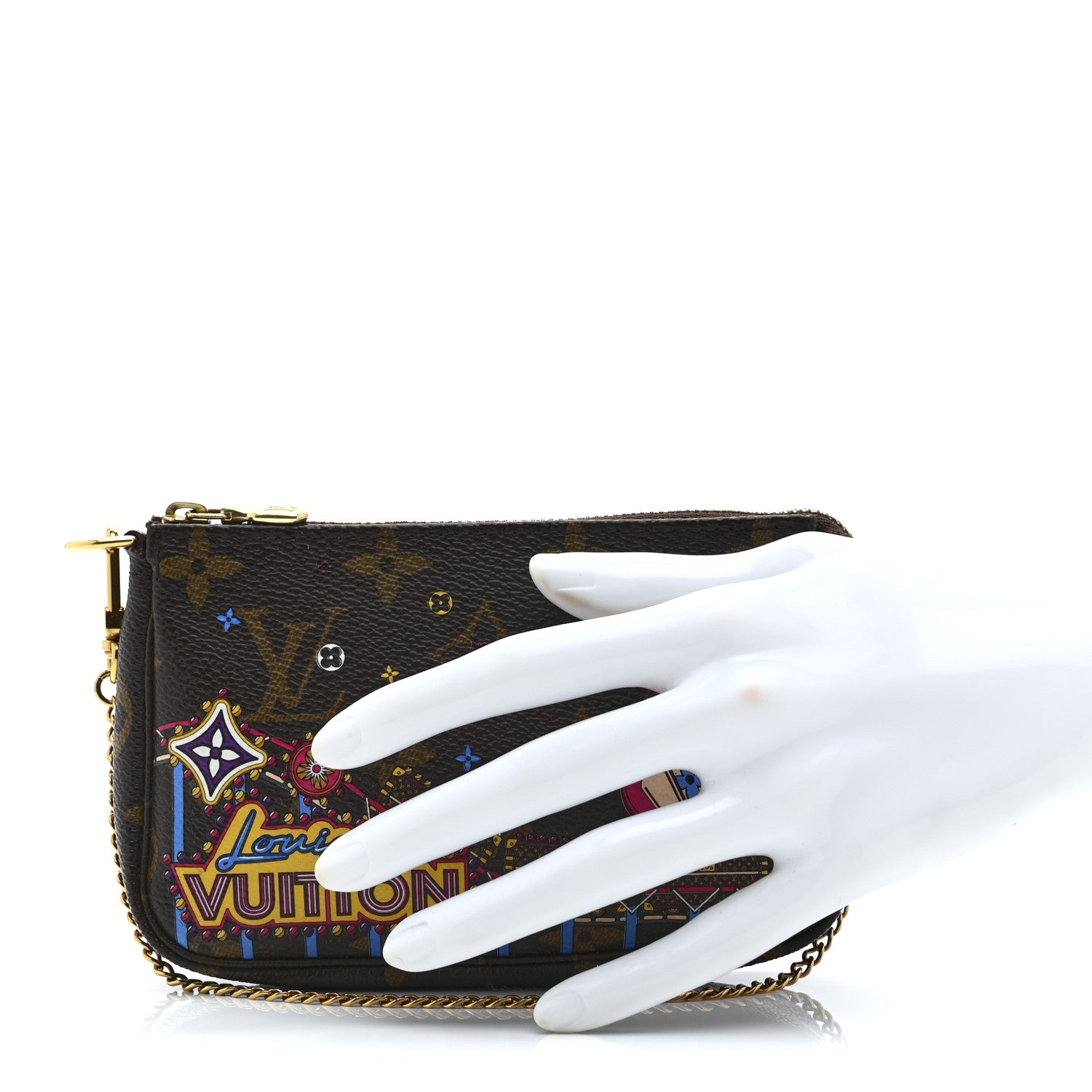 Louis Vuitton Monogram 2020 Christmas Animation Roller Coaster Mini Pochette Accessories Pivoine 2 of 10