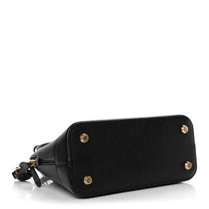 Balenciaga Grained Calfskin Logo S Ville Top Handle Bag Black White 4 of 6