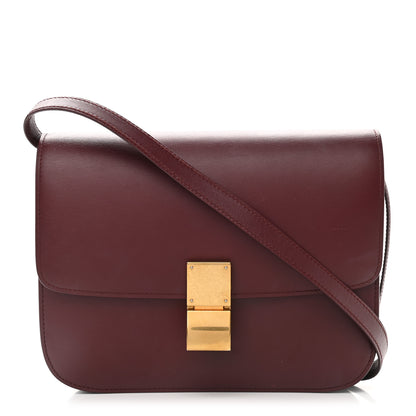 Celine Box Calfskin Medium Classic Box Flap Bag Burgundy 1 of 11