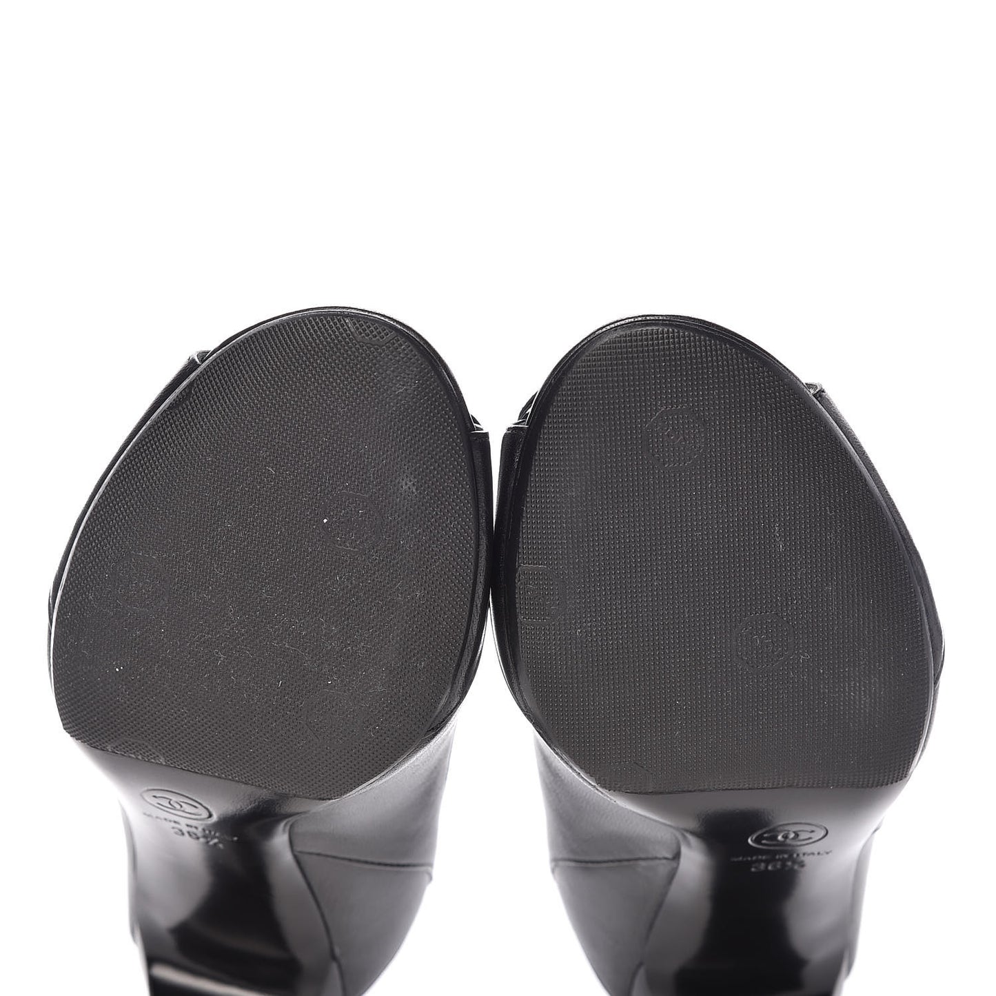 Lambskin Camellia Slingback Sandals 36.5 Black