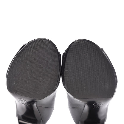 Chanel Lambskin Camellia Slingback Sandals 36.5 Black 11 of 13