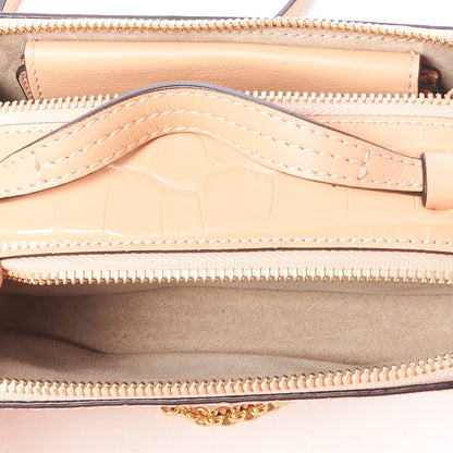 Chloe Calfskin Crocodile Embossed Mini C Vanity Bag Nut 8 of 10