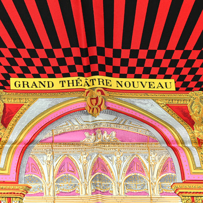 Hermes Silk Grand Theatre Nouveau Scarf 90 Rouge Vert Multicolor 3 of 4