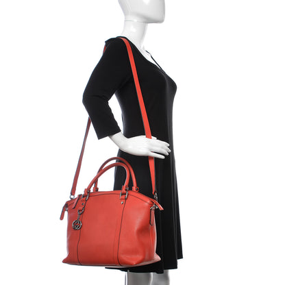 Gucci Dollar Calfskin Medium GG Charm Dome Satchel Sporting Red 2 of 12