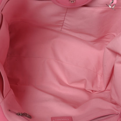 Chanel Canvas Calfskin Striped Medium Deauville Tote Pink 6 of 10