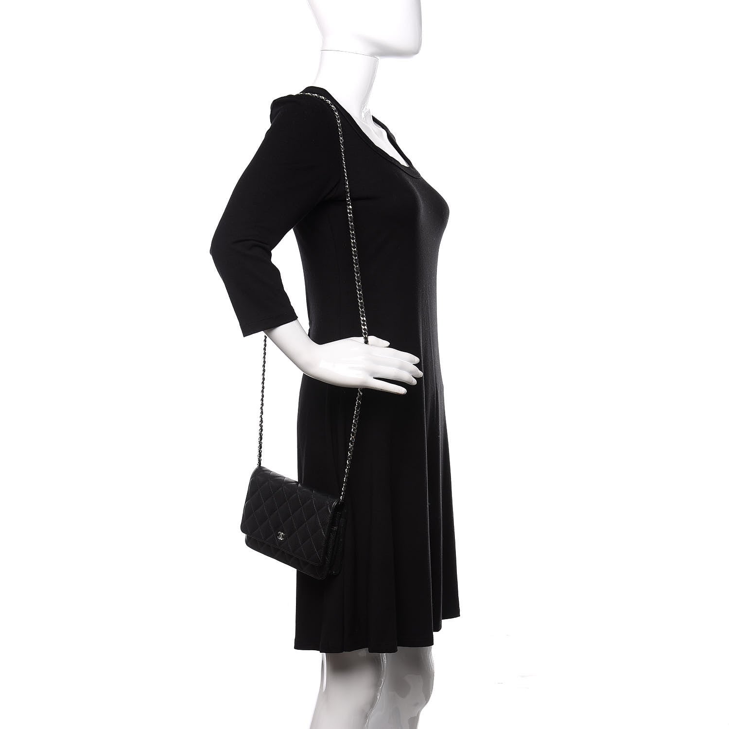 Chanel Caviar Quilted Wallet On Chain WOC Black 1 of 12