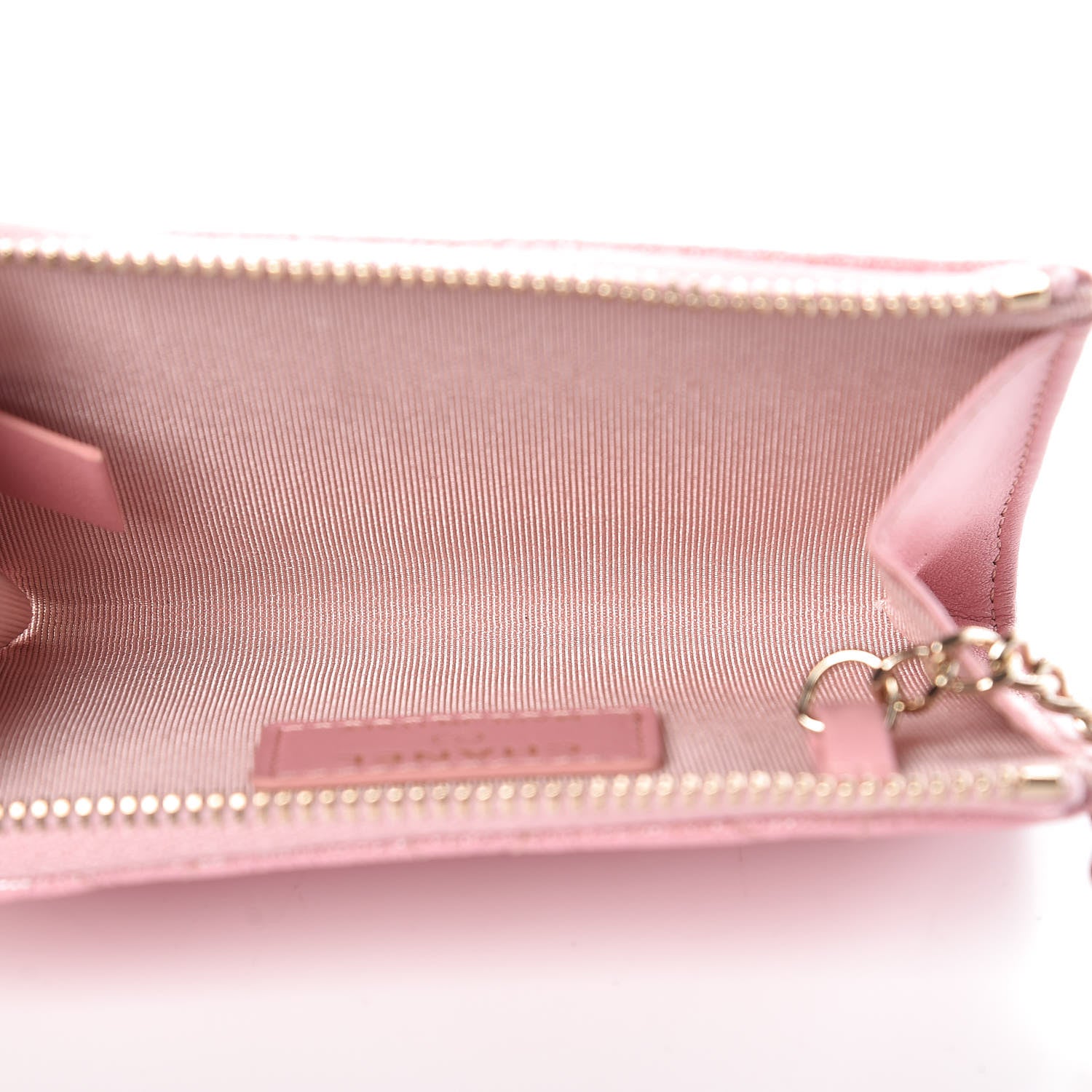 Chanel Iridescent Caviar Quilted Zipped Key Holder Case Rose Pink 5 of 8