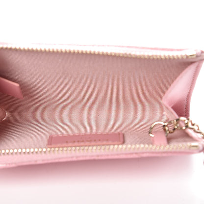 Chanel Iridescent Caviar Quilted Zipped Key Holder Case Rose Pink 5 of 8