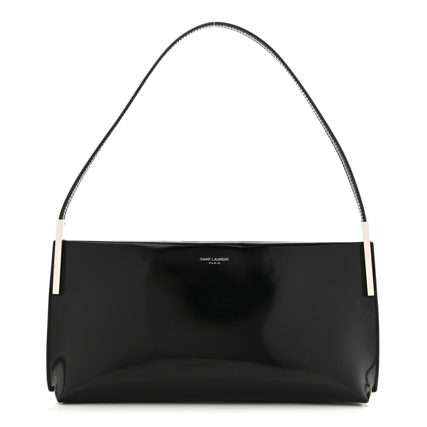 Patent Calfskin Small Suzanne Rigid Shoulder Bag Black