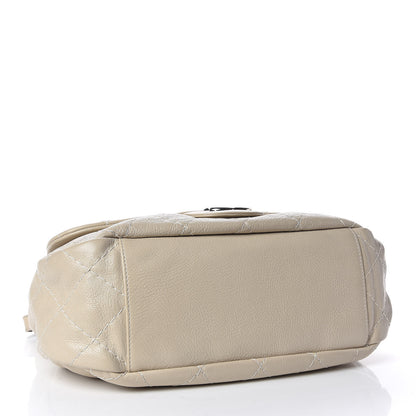 Chanel Glazed Calfskin XL On The Road Flap Ivory 4 of 13