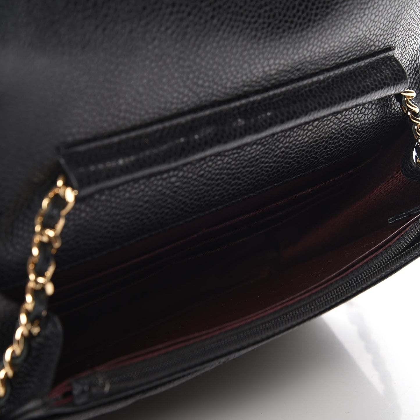 Caviar Quilted Wallet On Chain WOC Black