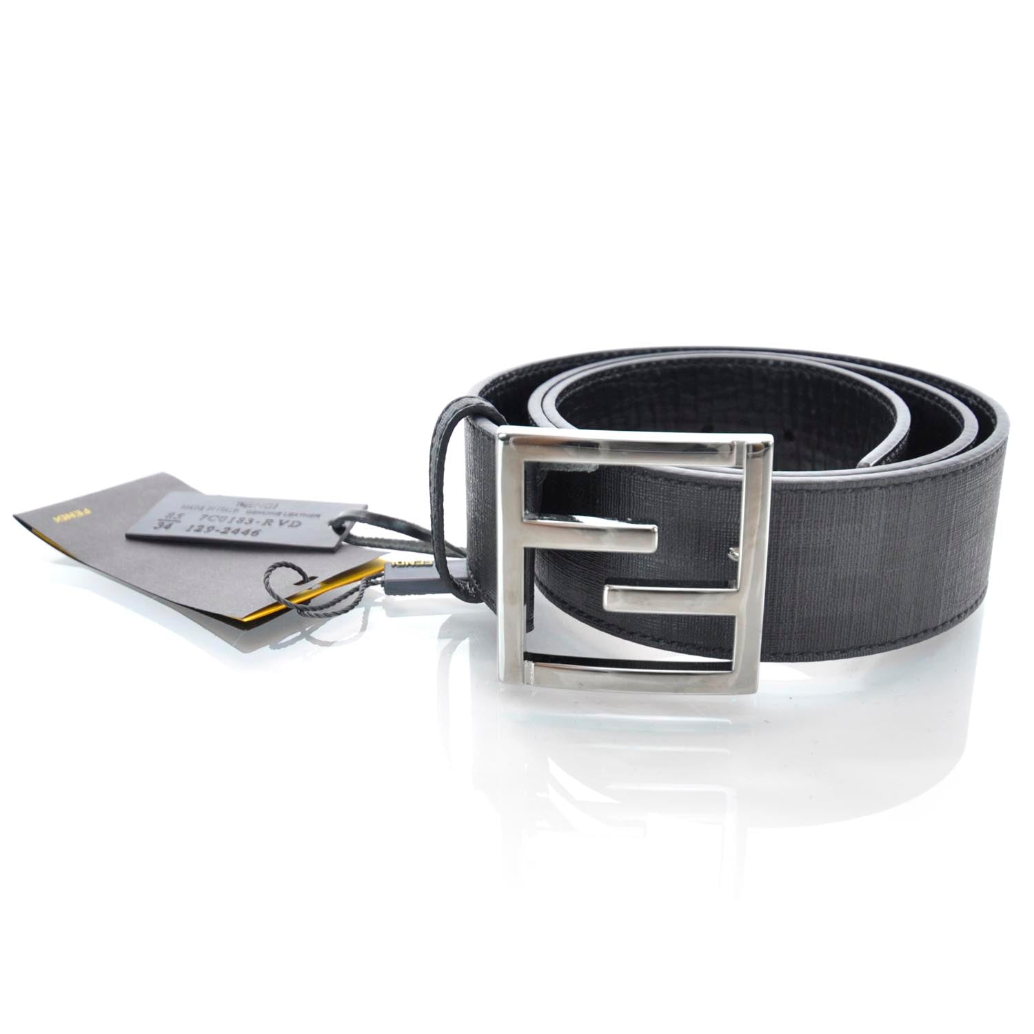 Fendi Zucca Spalmati FF Buckle Belt 85 34 Grey 8 of 8
