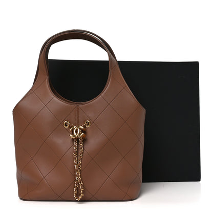 Chanel Calfskin Quilted Small Shopping Bag Brown 20 of 21