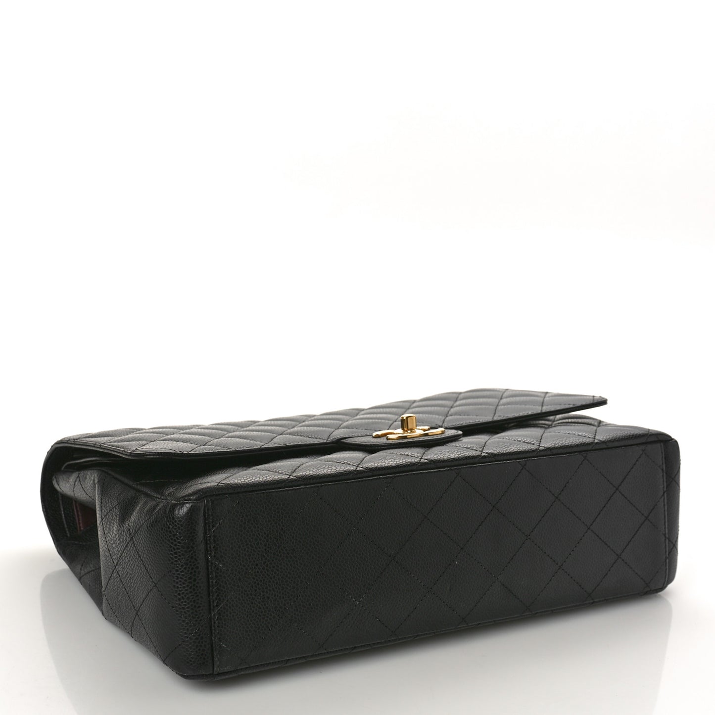 Caviar Quilted Maxi Double Flap Black