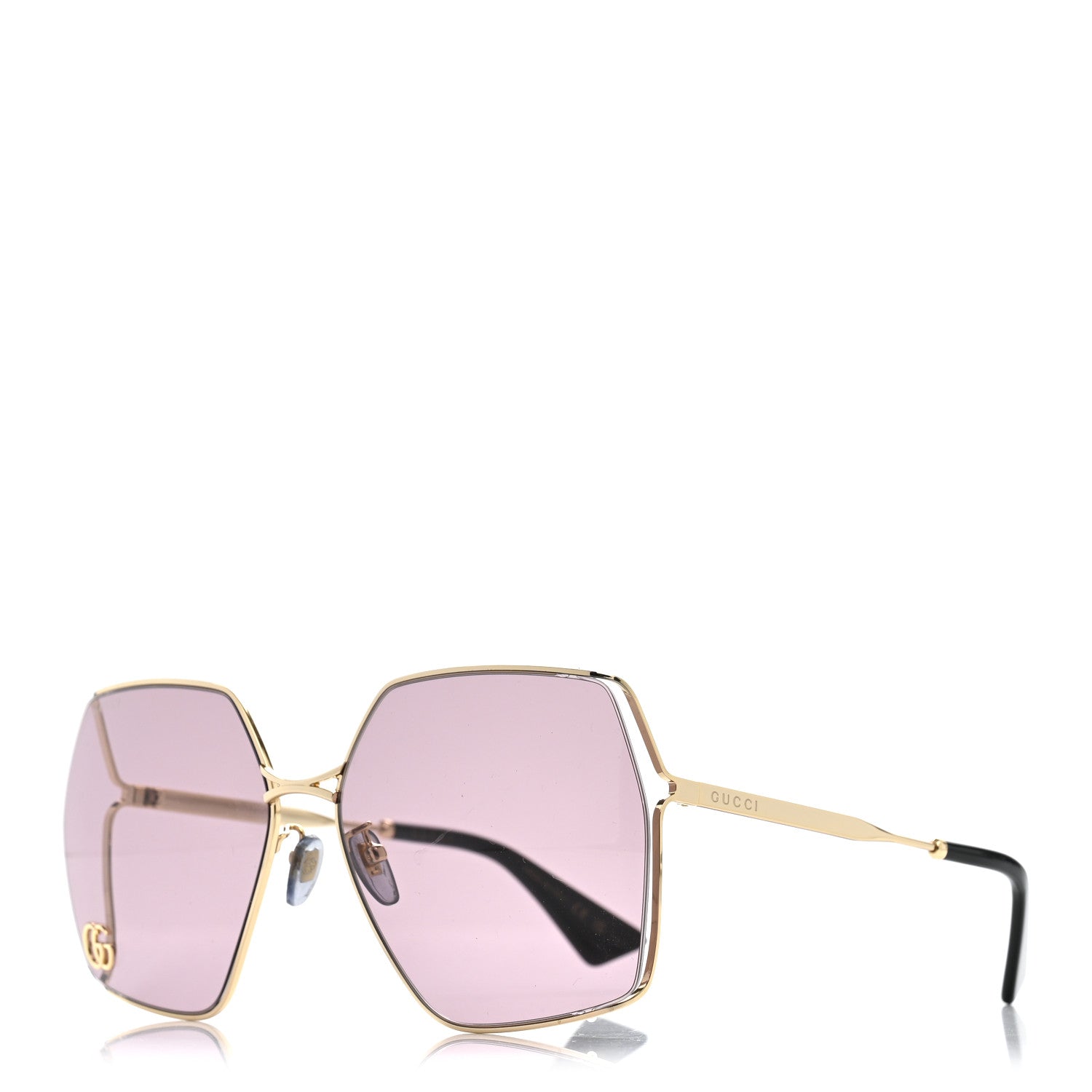 Gucci Oversized Sunglasses GG0817S Purple Gold 1 of 7