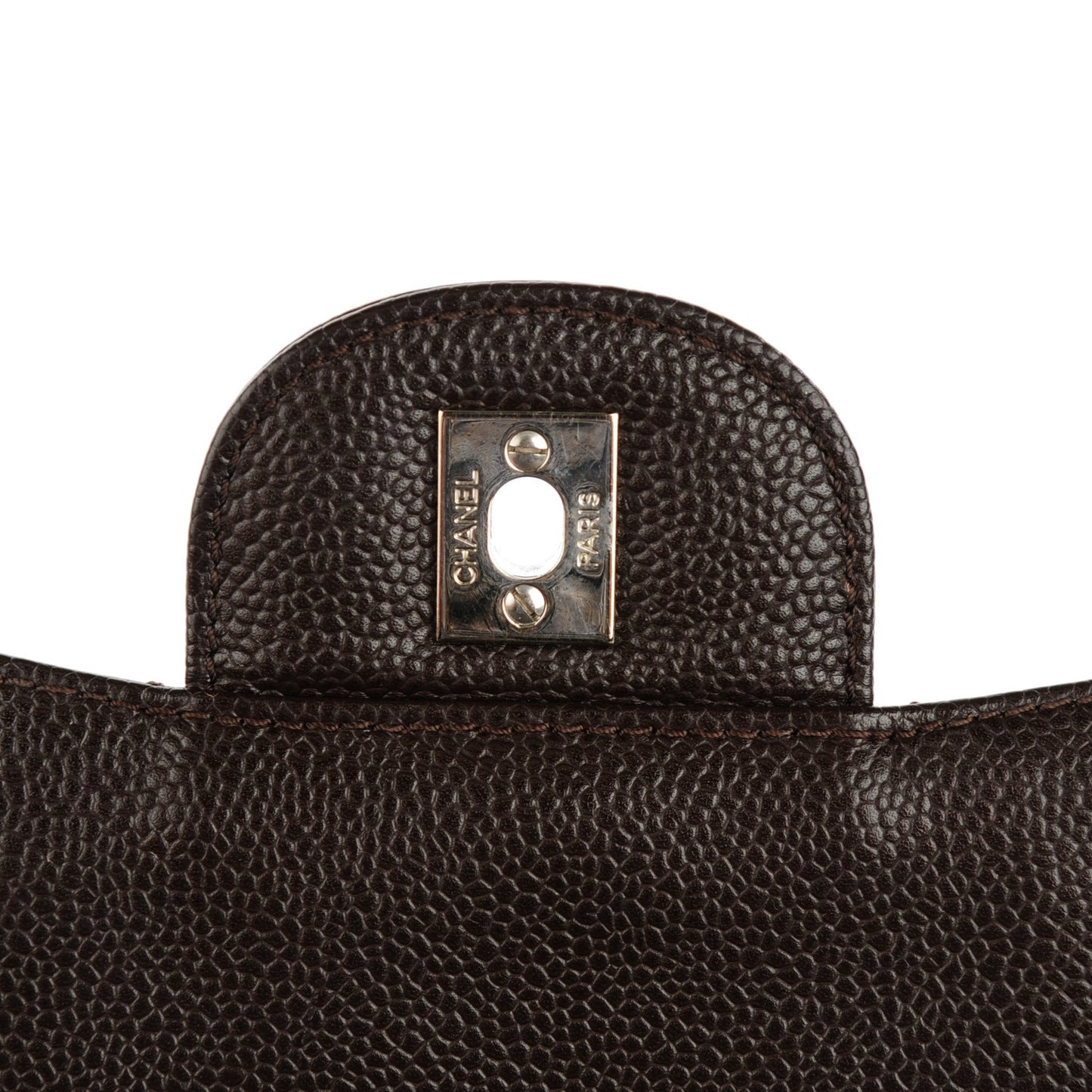 Caviar Quilted Jumbo Single Flap Dark Brown