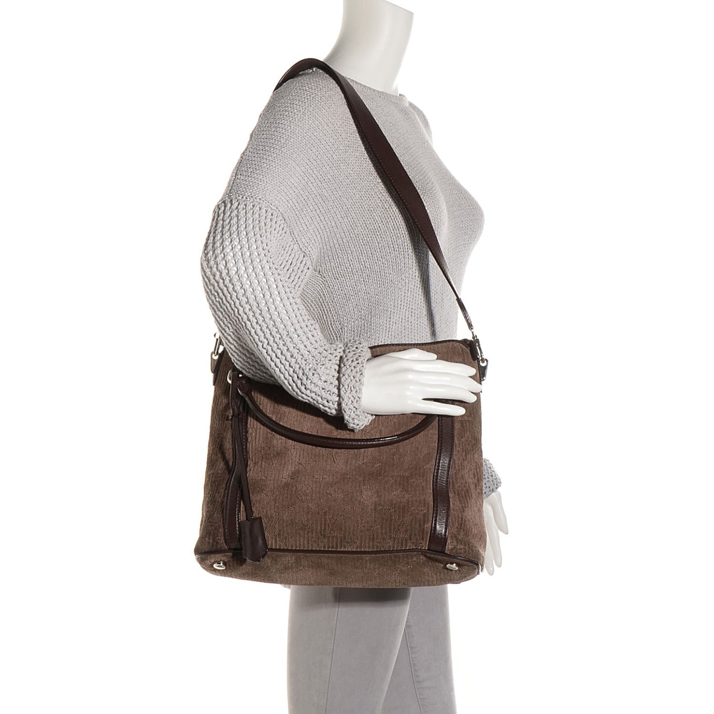 Monogram Suede Antheia IXIA PM BBrown