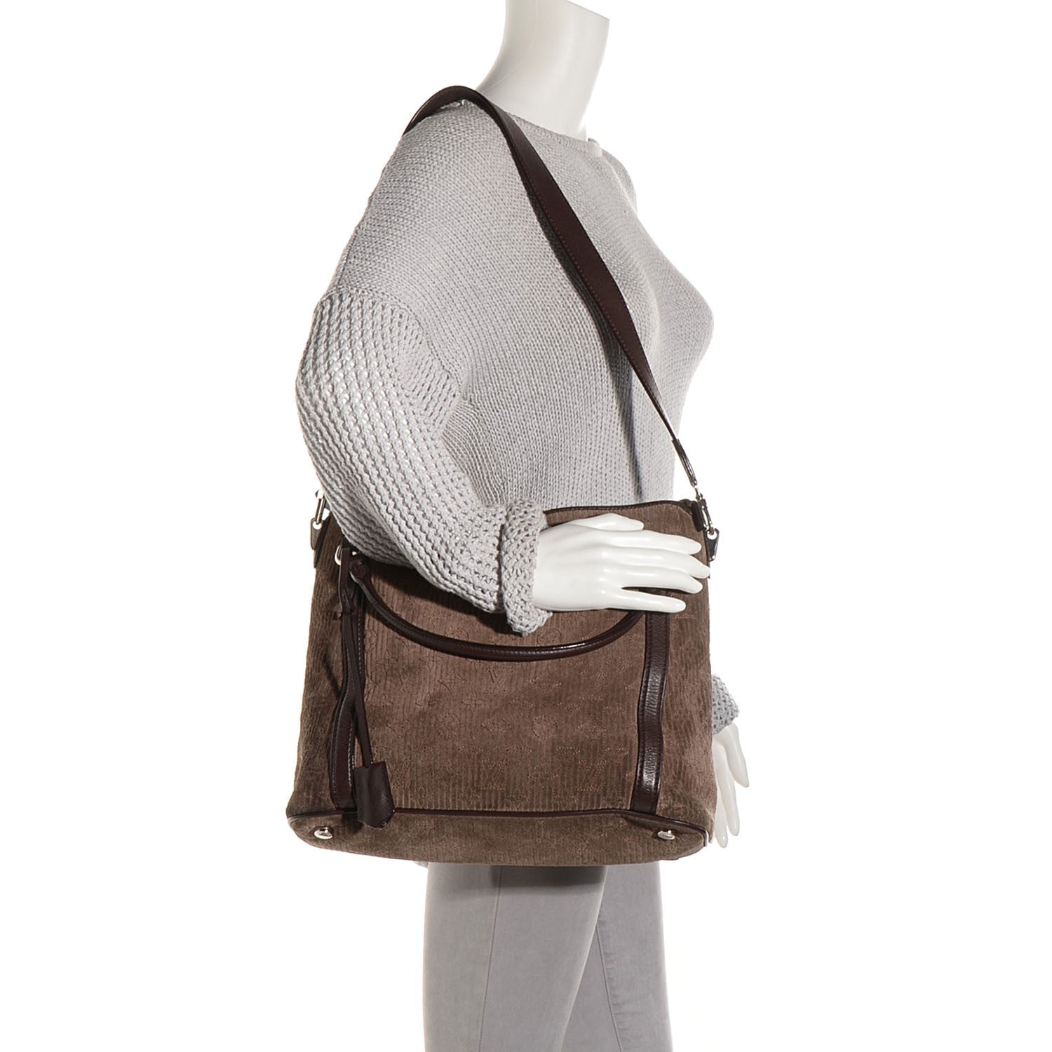 Louis Vuitton Monogram Suede Antheia IXIA PM BBrown 2 of 7