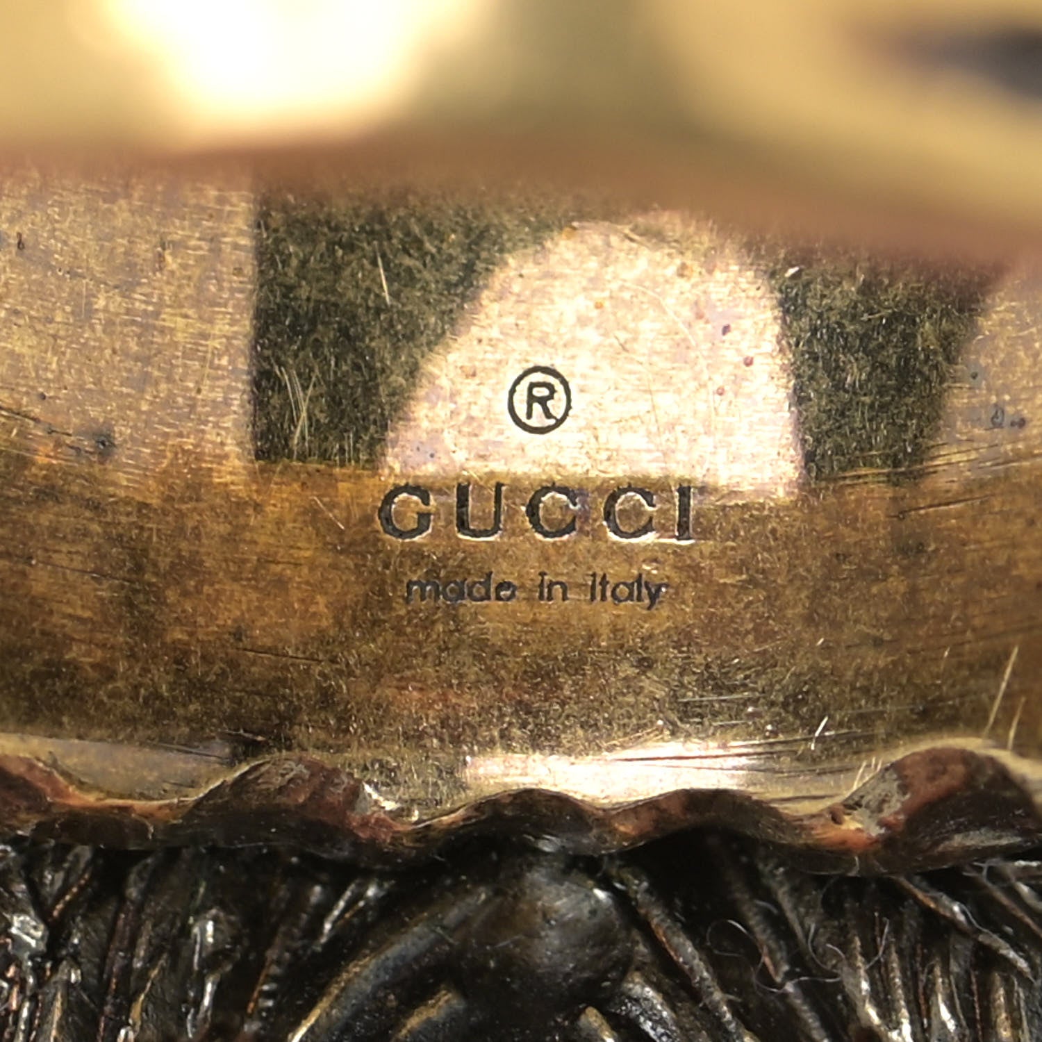 Gucci Metal Pearl Ring 7 Aged Gold 5 of 6