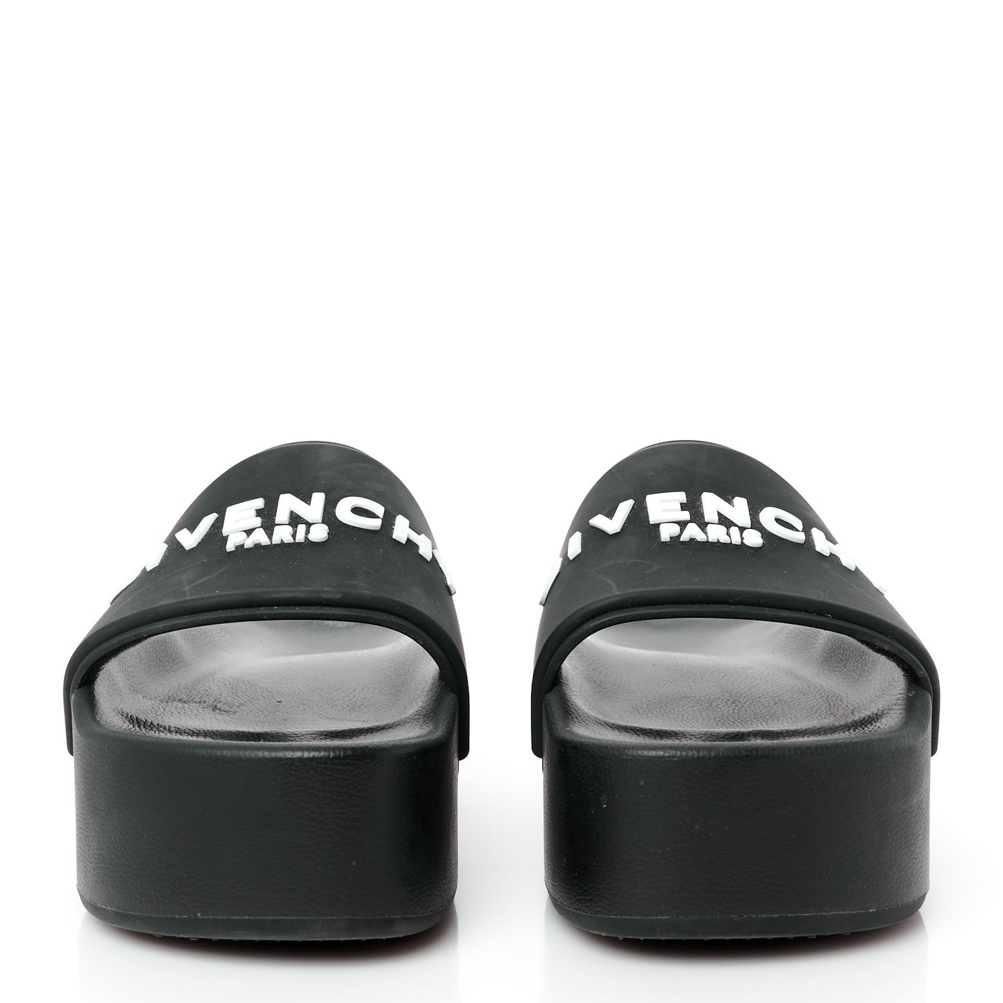 Rubber Logo Platform Slides 38 Black