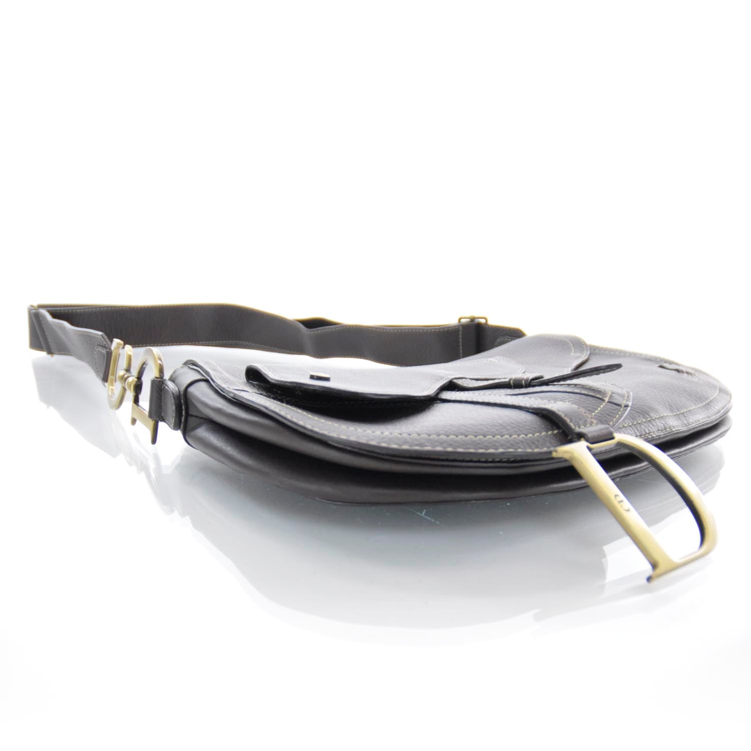 Christian Dior Leather Baudrier Saddle Bag Brown 5 of 8