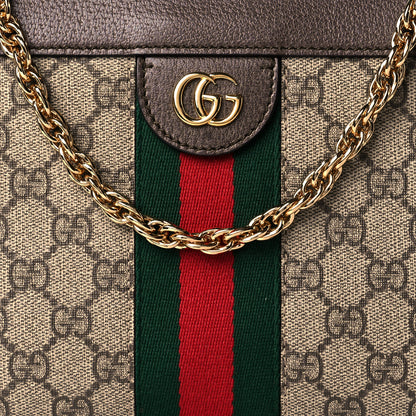 Gucci GG Supreme Monogram Web Small Ophidia Chain Shoulder Bag Brown 9 of 12