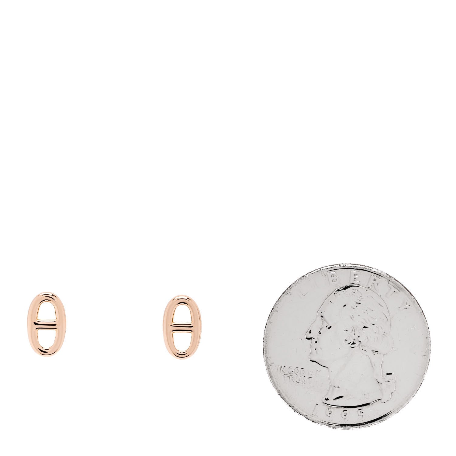 Hermes 18K Rose Gold TPM Farandole Stud Earrings 2 of 6