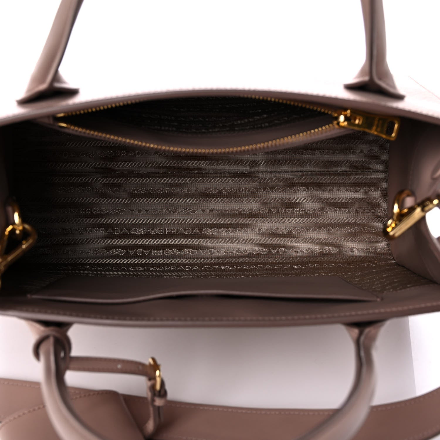 Prada Saffiano Cuir Calfskin Medium Monochrome Top Handle Tote Cipria 5 of 9