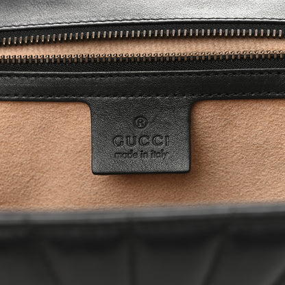 Gucci Calfskin Bamboo Trapuntata Queen Margaret Top Handle Bag Mystic White Black 6 of 11