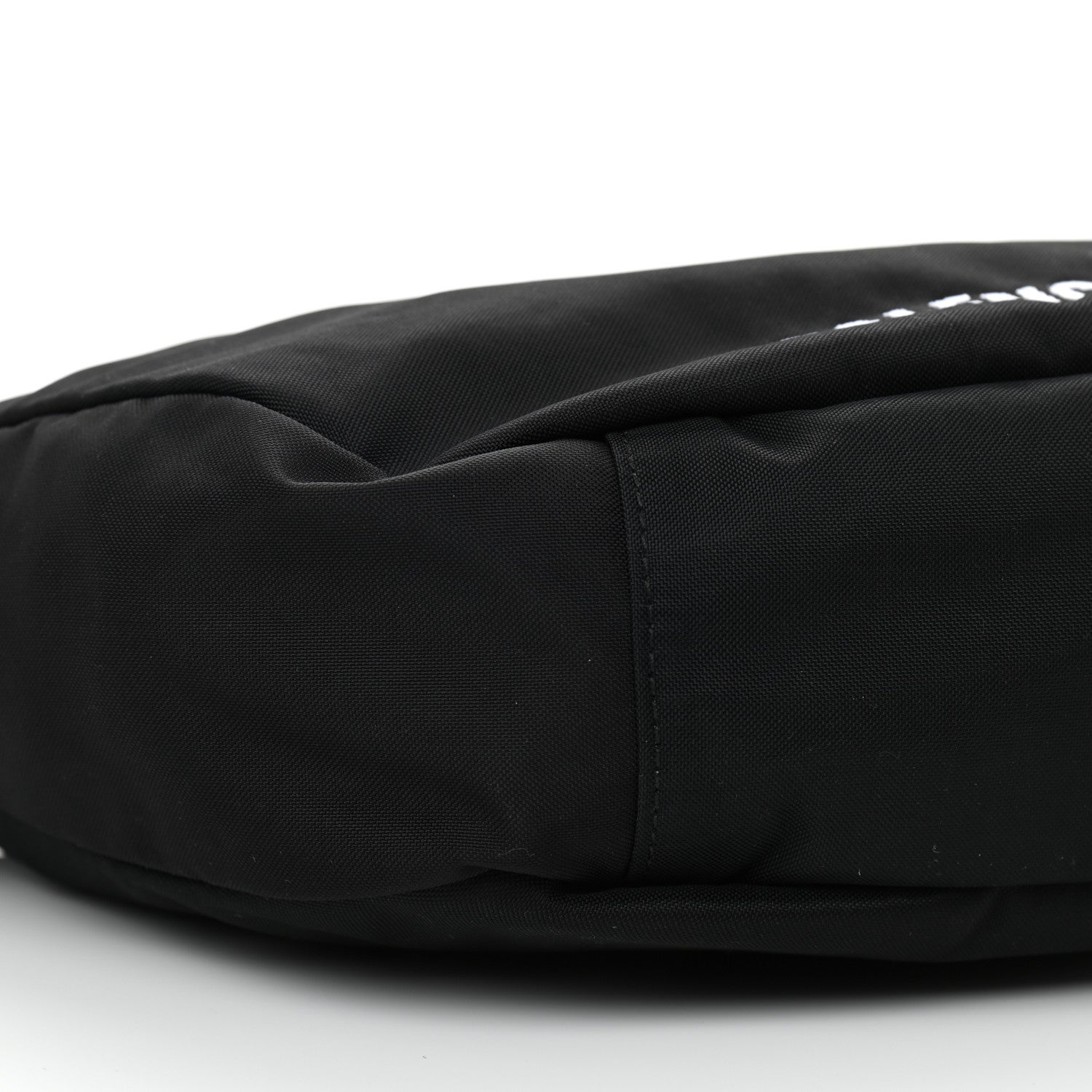 Balenciaga Recycled Sport Nylon Logo Embroidered Large Wheel Sling Bag Black White 9 of 10