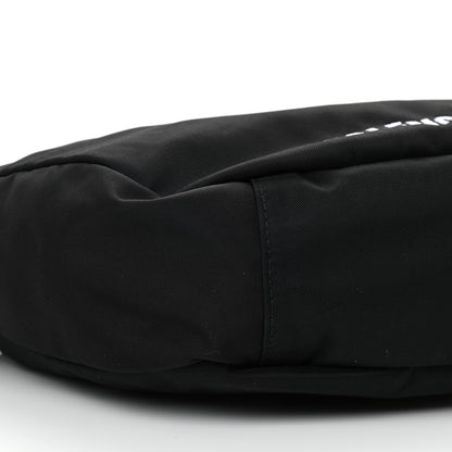 Balenciaga Recycled Sport Nylon Logo Embroidered Large Wheel Sling Bag Black White 9 of 10