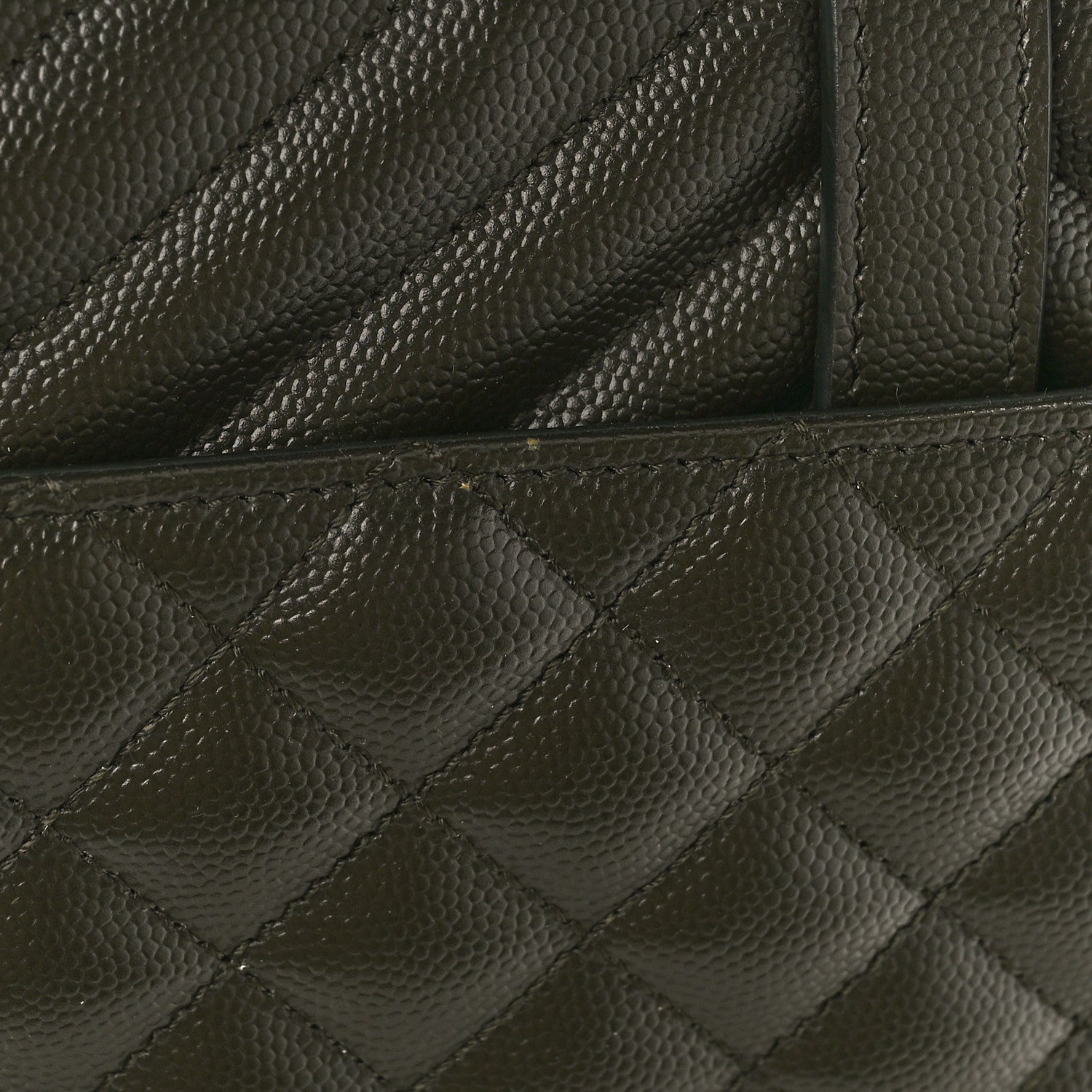 Saint Laurent Grain De Poudre Textured Mixed Matelasse Large Triquilt Monogram Satchel Army Green 9 of 9