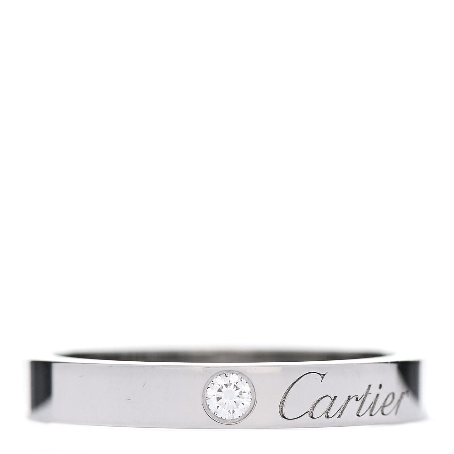 Platinum Diamond 3mm C De Cartier Wedding Band Ring 51 5.75