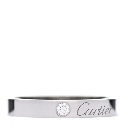 Cartier Platinum Diamond 3mm C De Cartier Wedding Band Ring 51 5.75 1 of 6