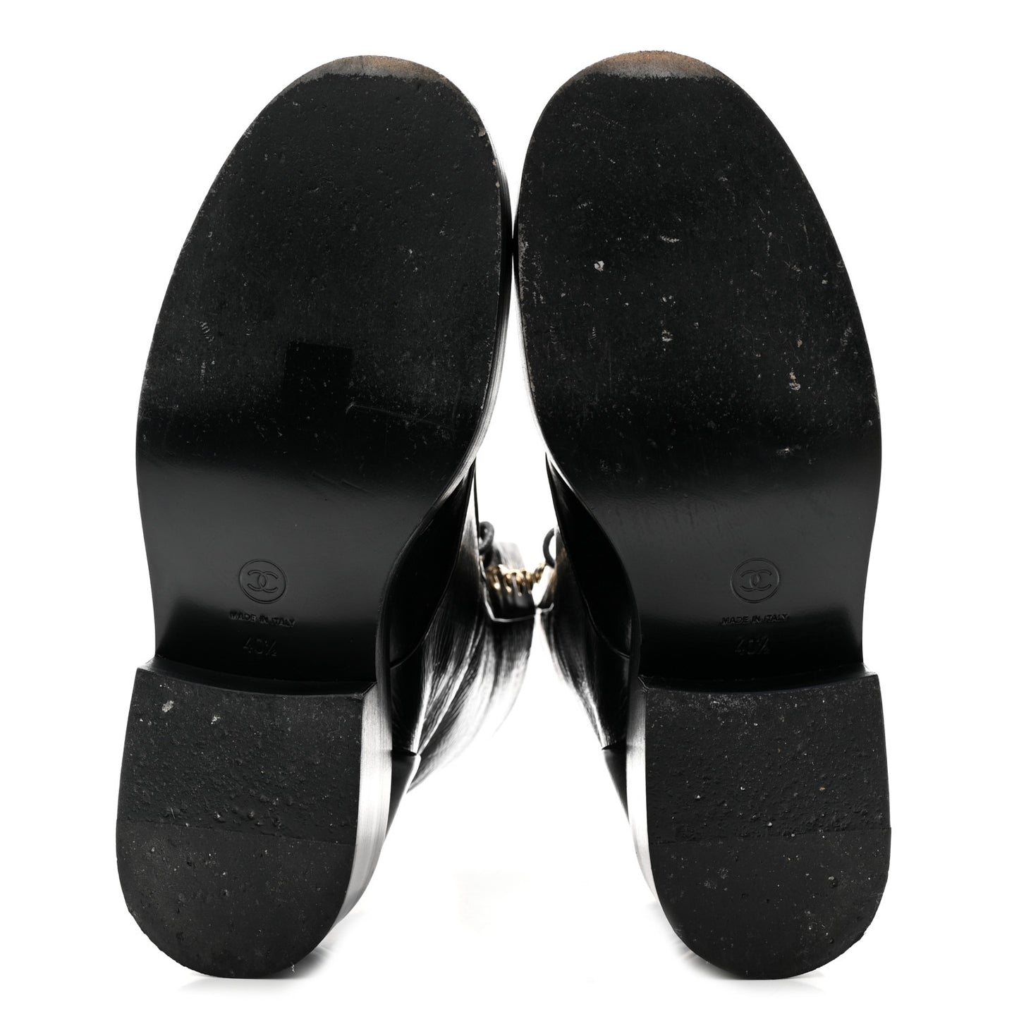 Shiny Goatskin Cap Toe Combat Boots 40.5 Black Dark Grey