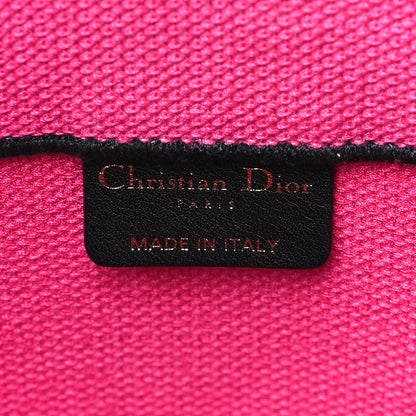 Christian Dior Canvas Embroidered Large Jungle Pop Book Tote Fuchsia Multicolor 6 of 9