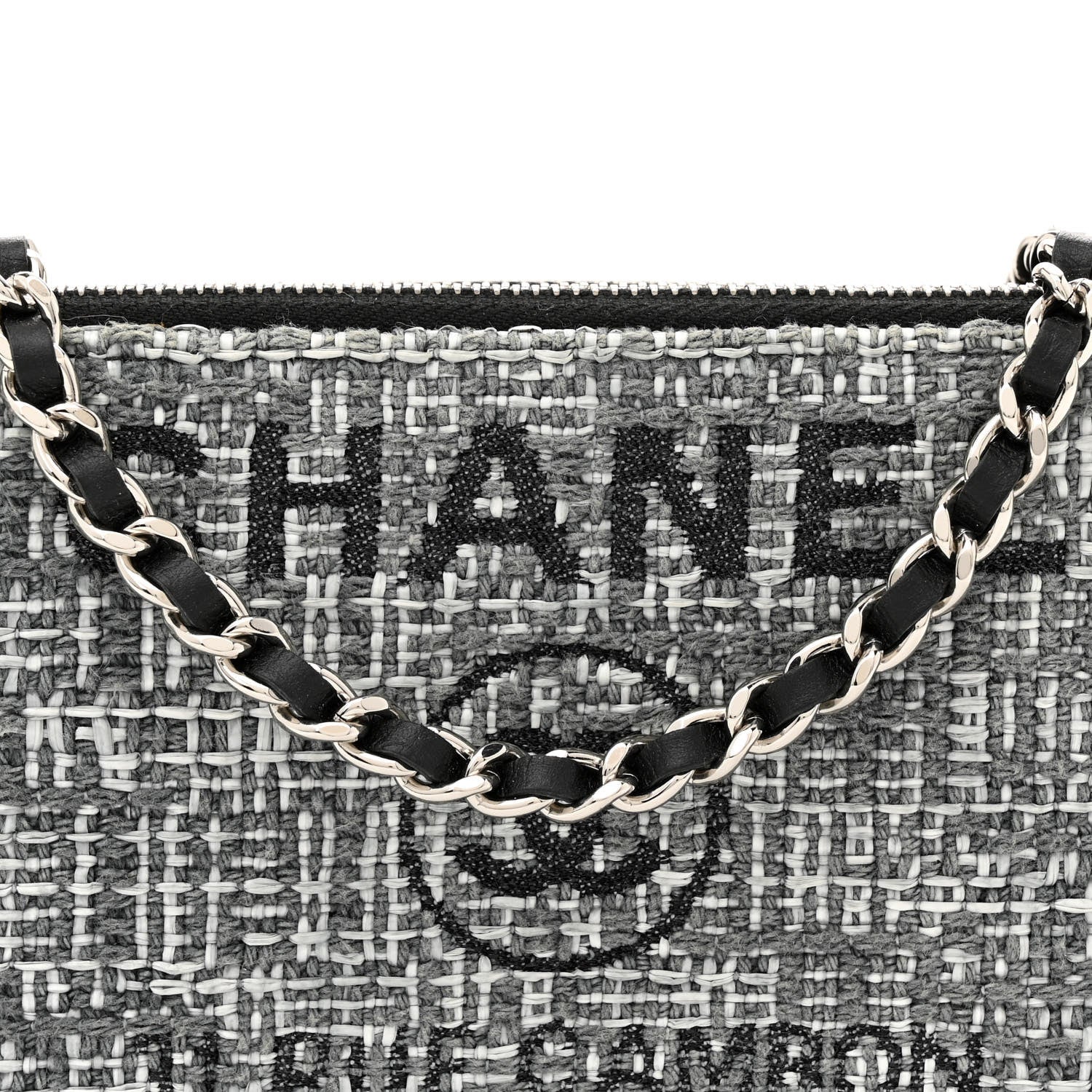 Chanel Canvas Small Deauville Clutch With Chain Charcoal 8 of 11
