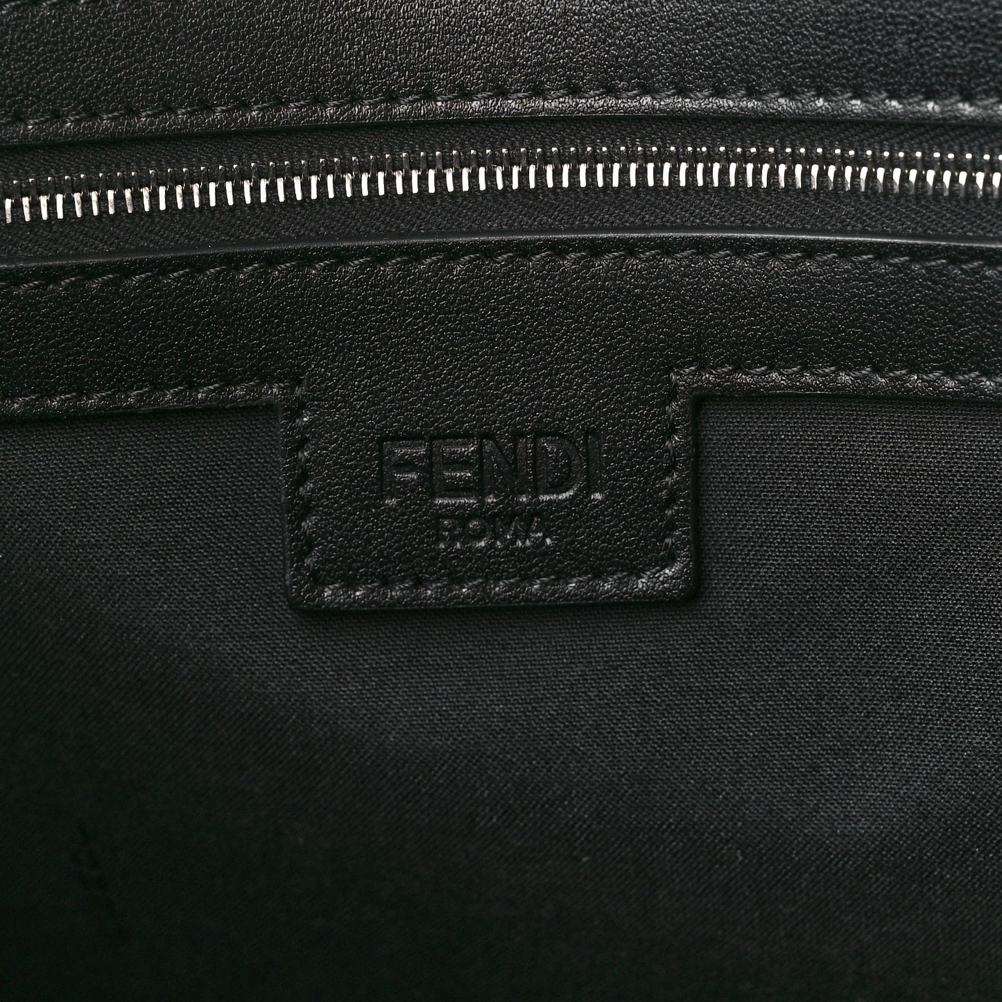 Recycled Fabric Jacquard Vitello Astro FF 1974 Shopping Tote Asfalto Black