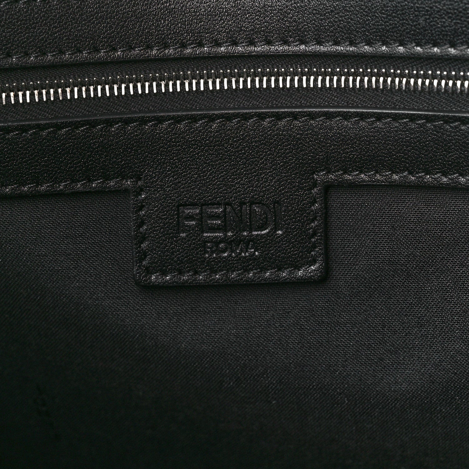 Fendi Recycled Fabric Jacquard Vitello Astro FF 1974 Shopping Tote Asfalto Black 6 of 10